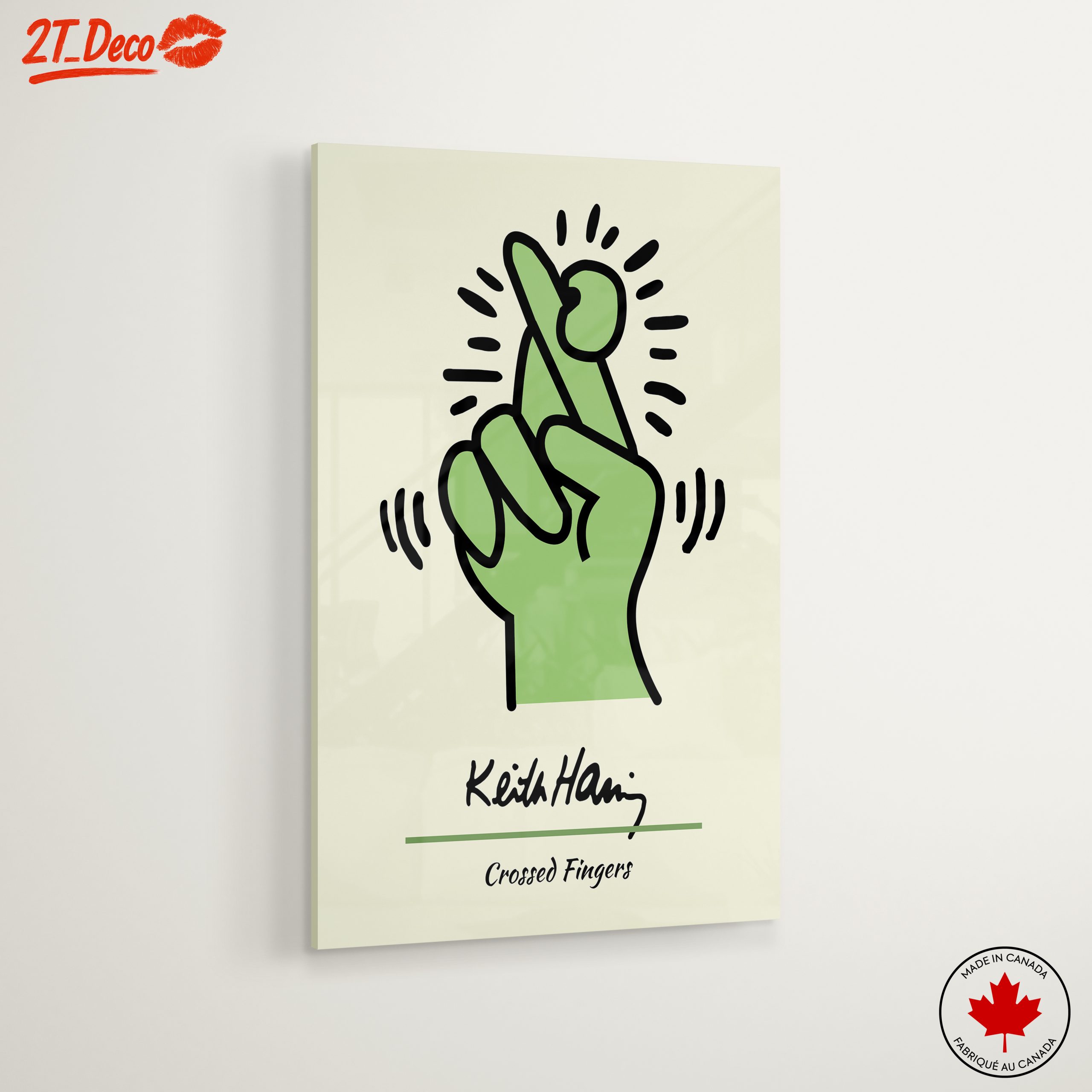 Playful Crossed Fingers Artwork by Keith Haring - Image 6