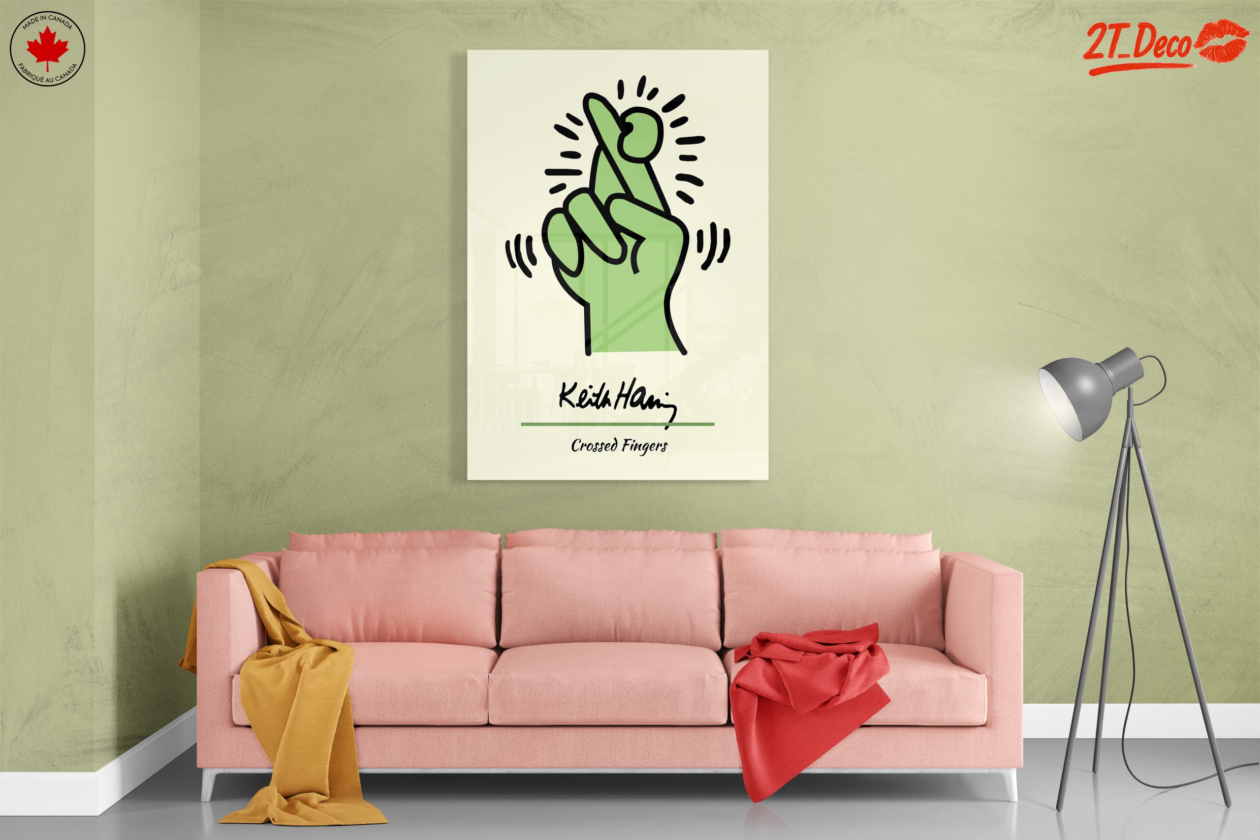 Playful Crossed Fingers Artwork by Keith Haring - Image 7