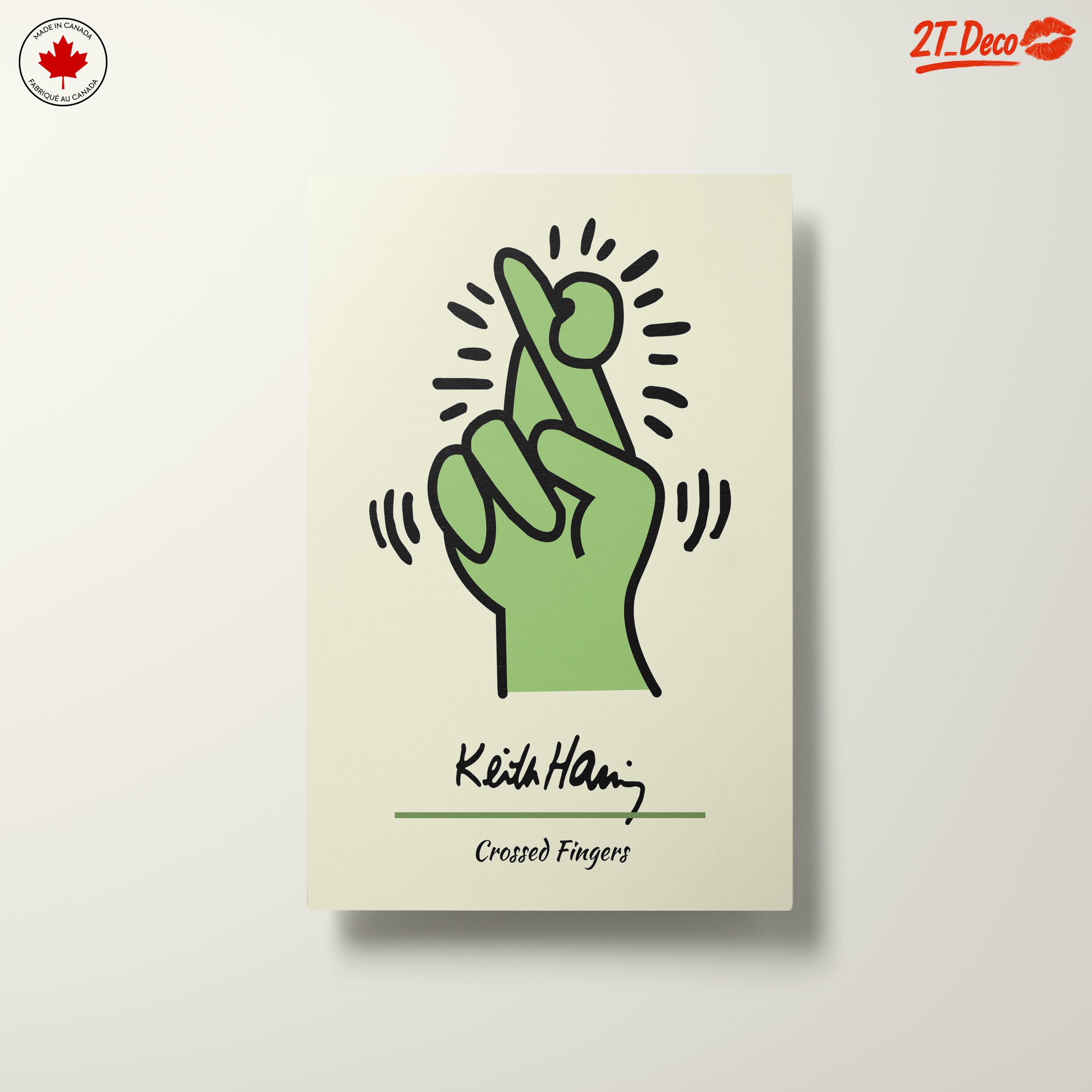 Playful Crossed Fingers Artwork by Keith Haring - Image 10