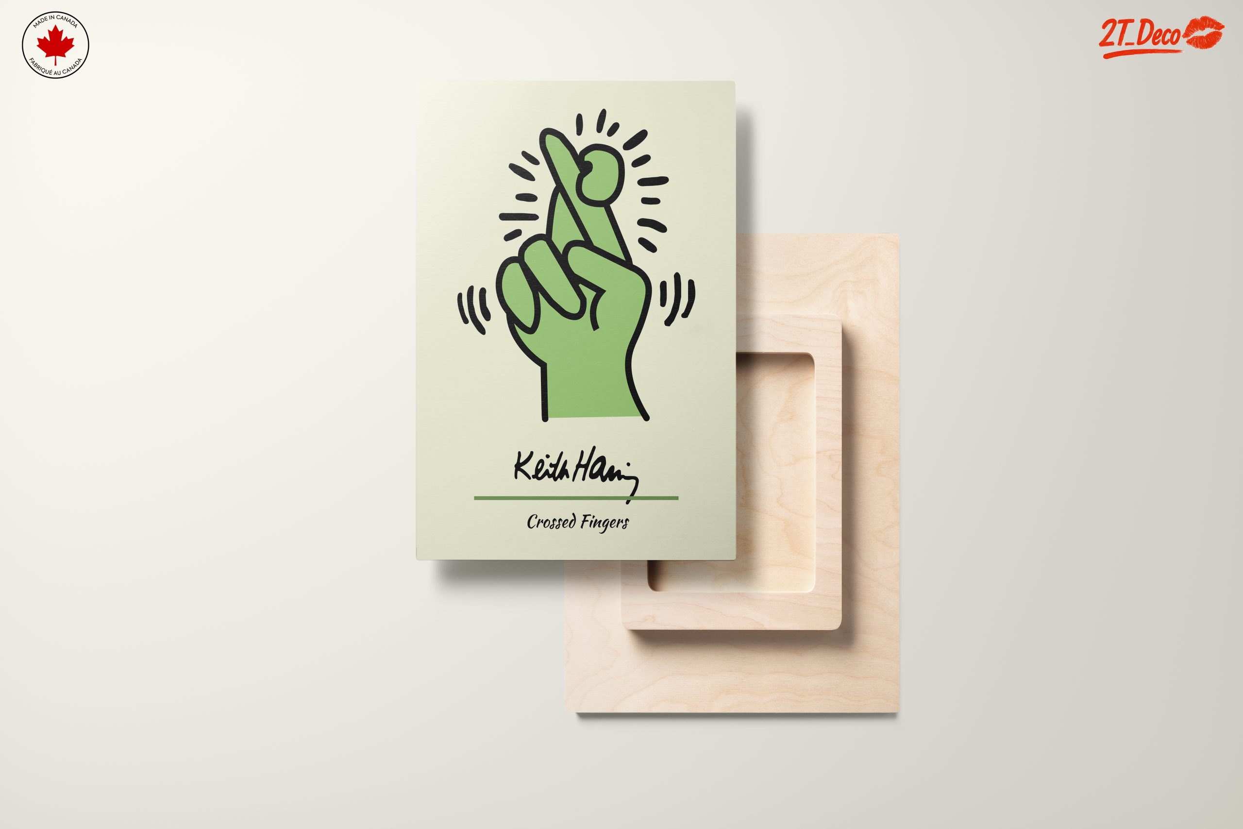 Playful Crossed Fingers Artwork by Keith Haring - Image 11