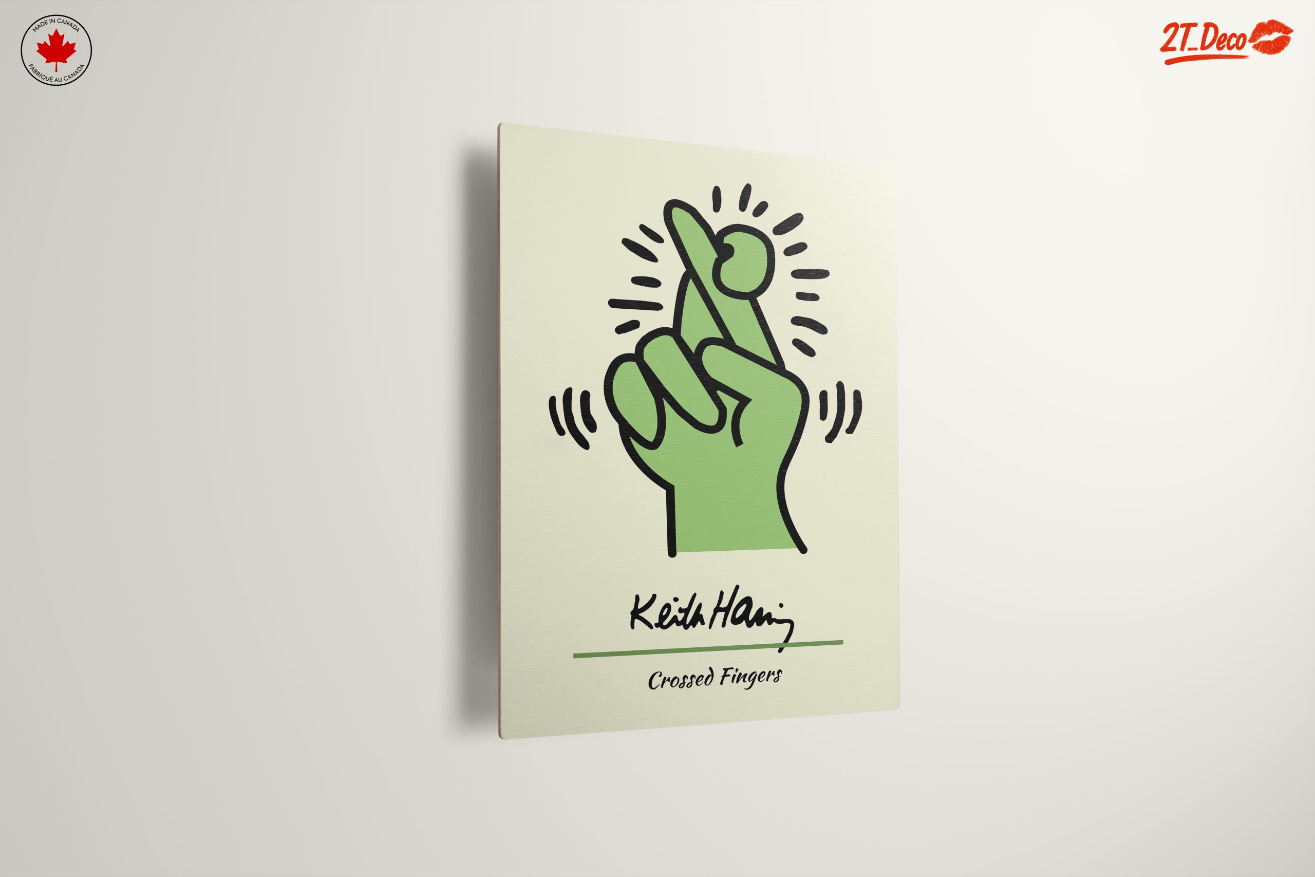 Playful Crossed Fingers Artwork by Keith Haring - Image 13
