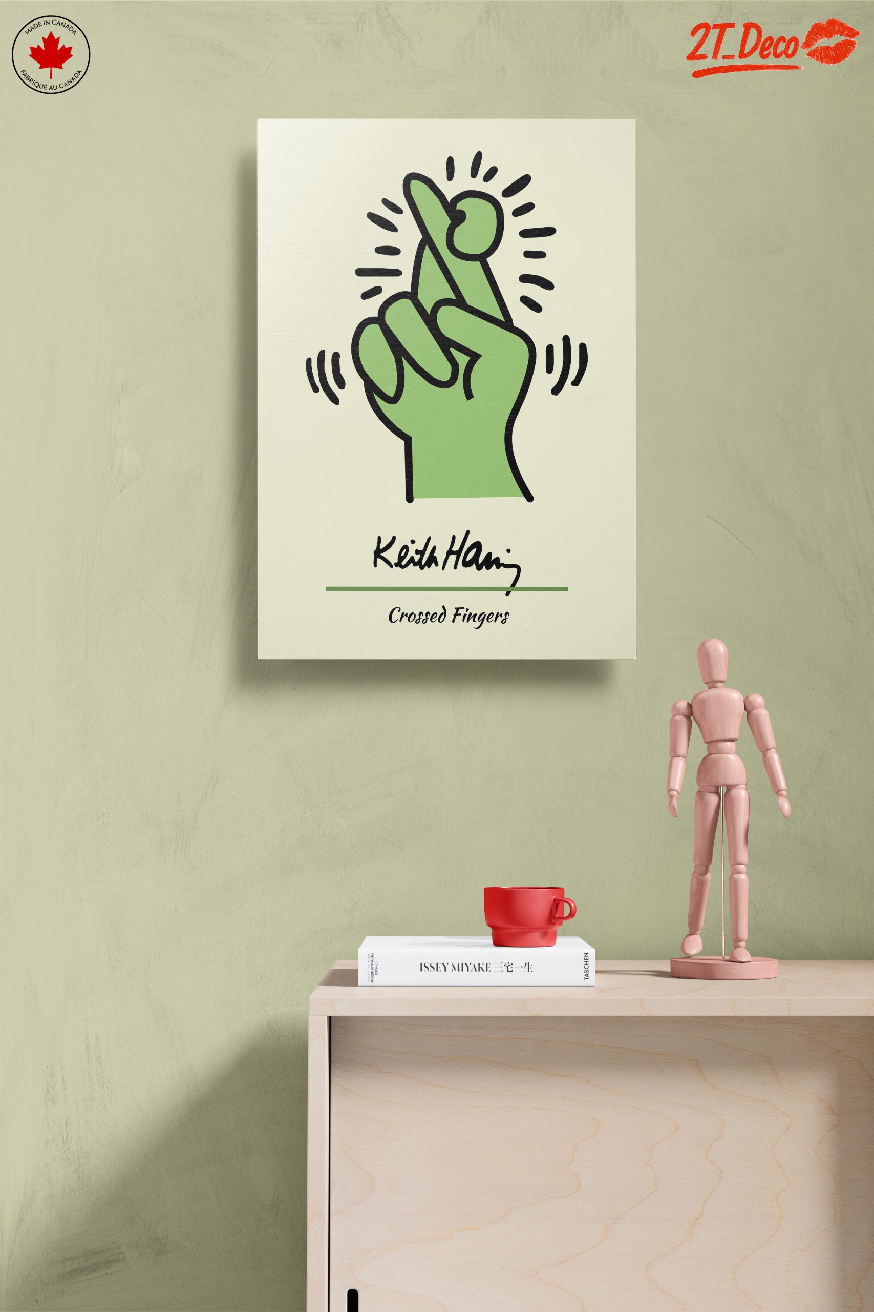 Playful Crossed Fingers Artwork by Keith Haring - Image 14