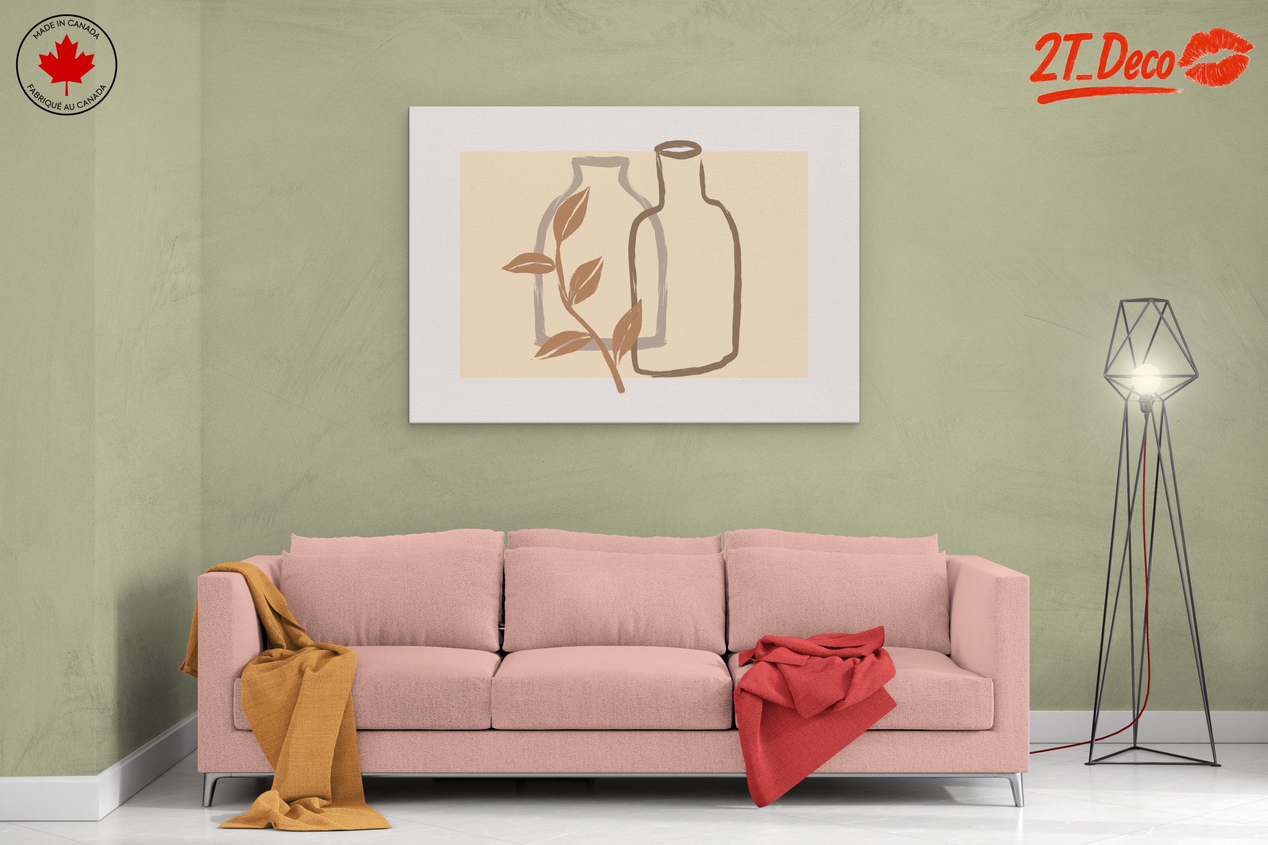 Minimalist Botanical Illustration with Bottles - Image 2