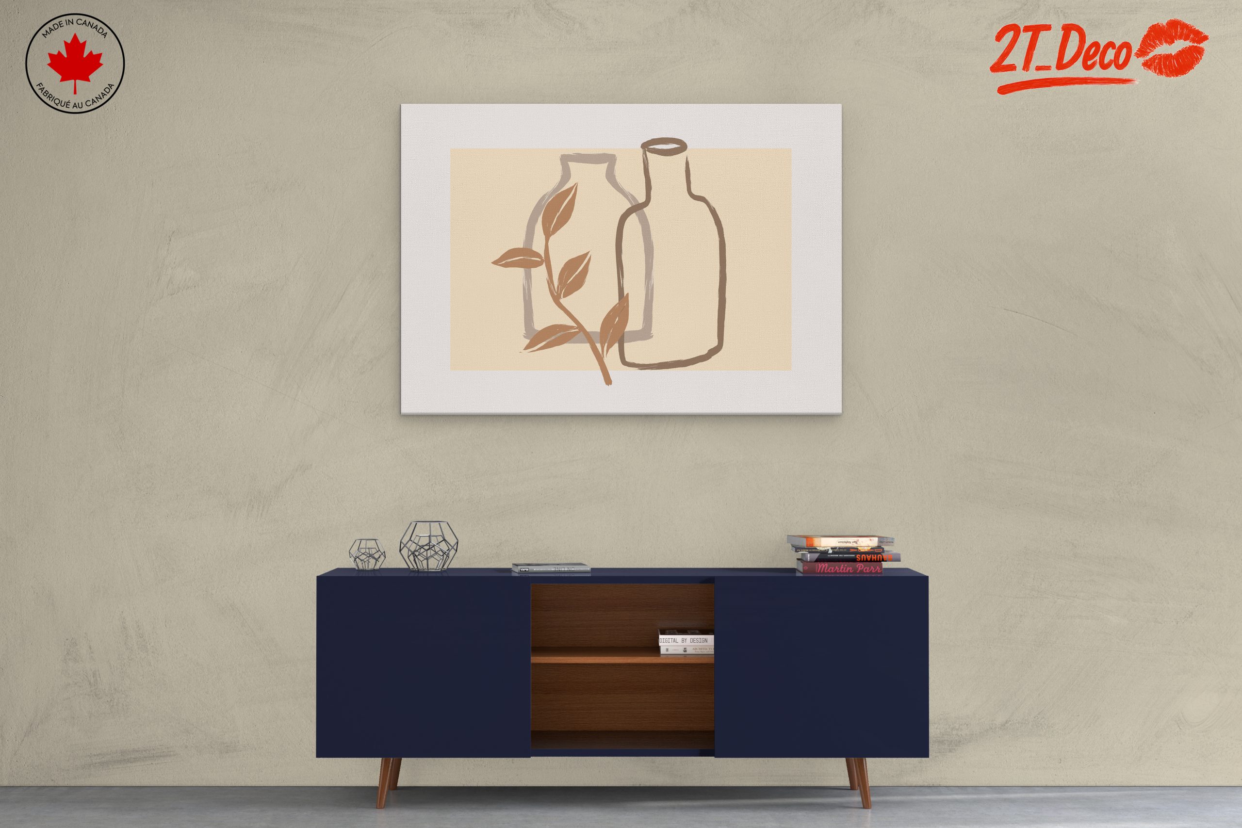 Minimalist Botanical Illustration with Bottles - Image 3