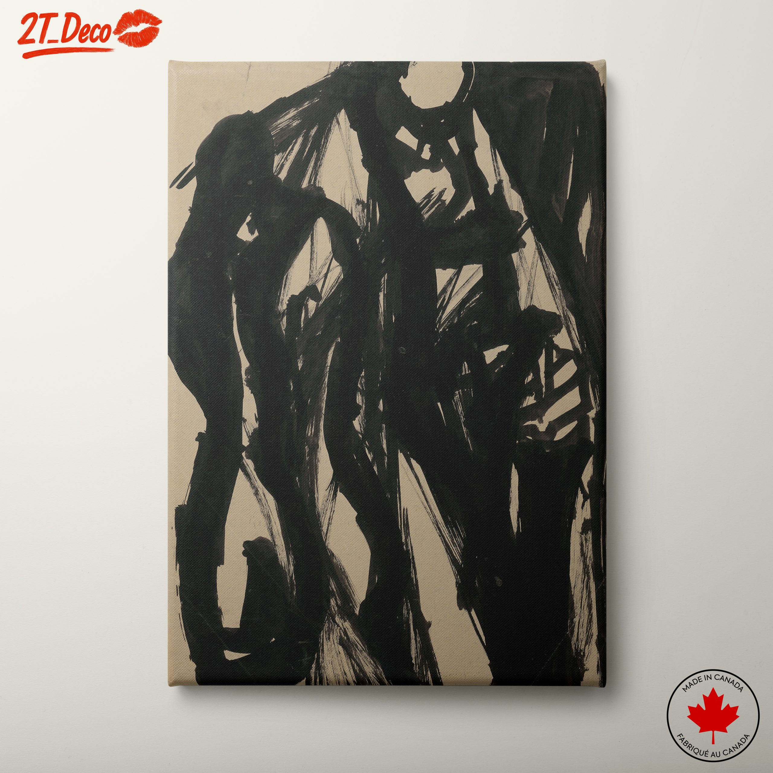Dynamic Black Abstract Art
