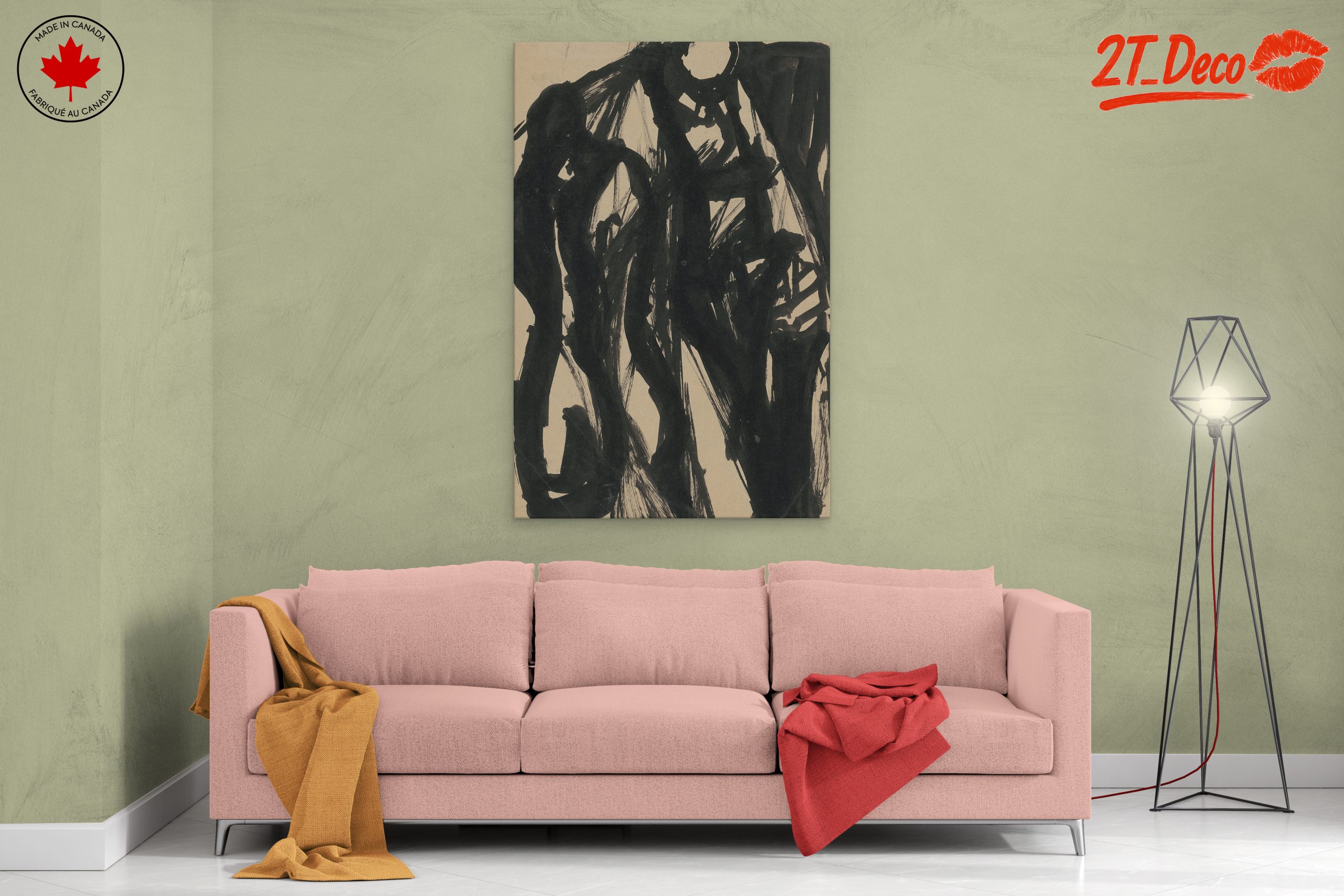 Dynamic Black Abstract Art - Image 2