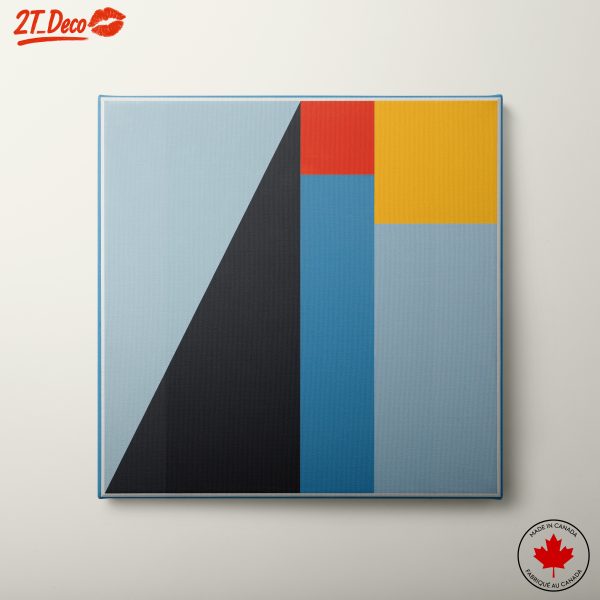 Geometric Blue and Red Abstract Art