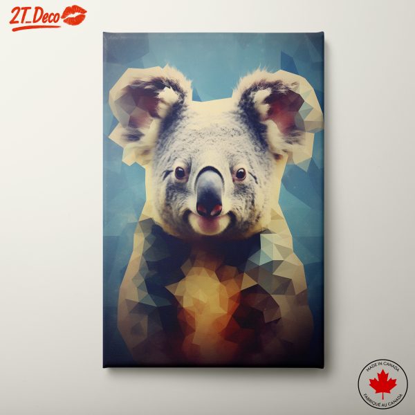 Stylized Koala Artwork with Geometric Patterns