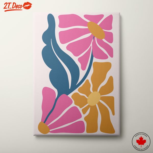Stylized Floral Artwork in Bold Colors