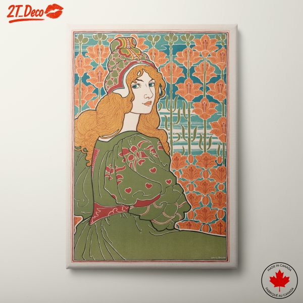 Stylized Woman in Botanical Floral Design