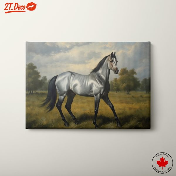 Majestic Grey Horse in Natural Landscape