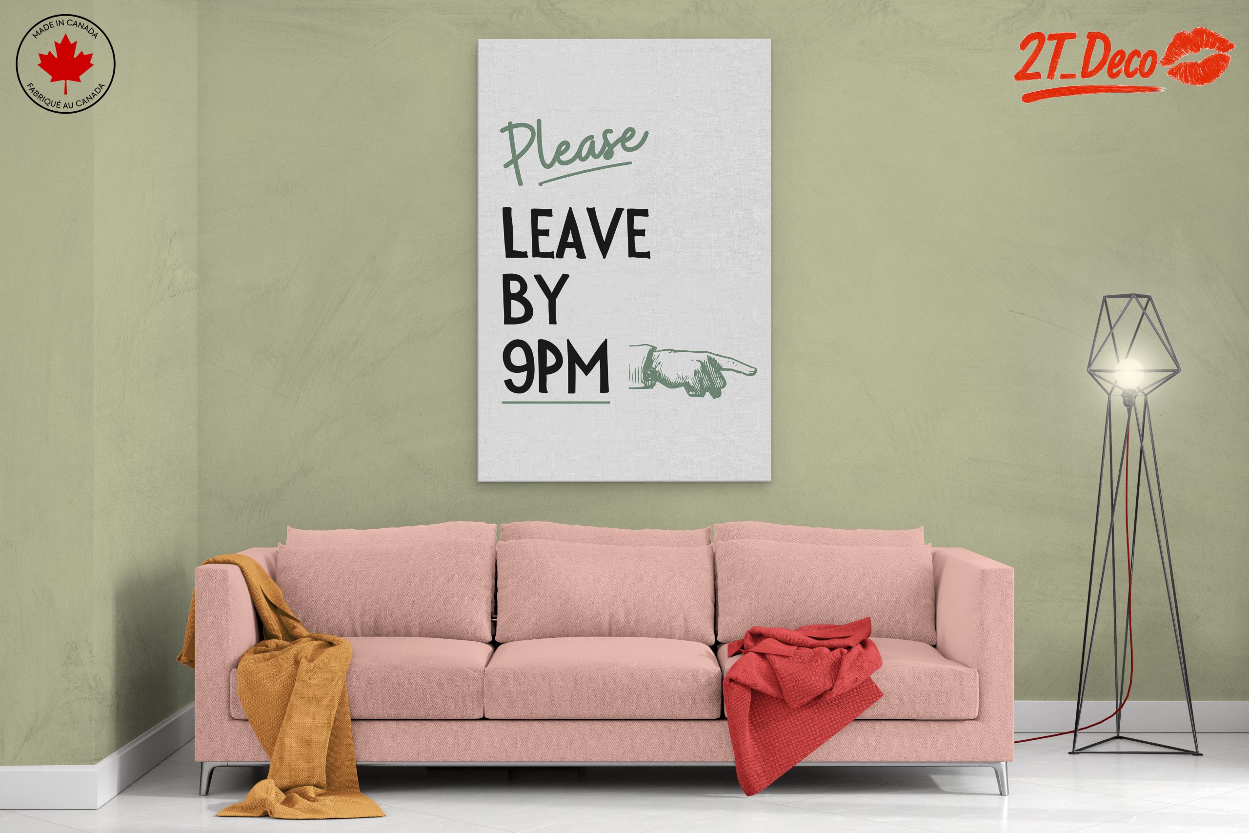 Please Leave By 9PM Inspirational Quote Art - Image 2