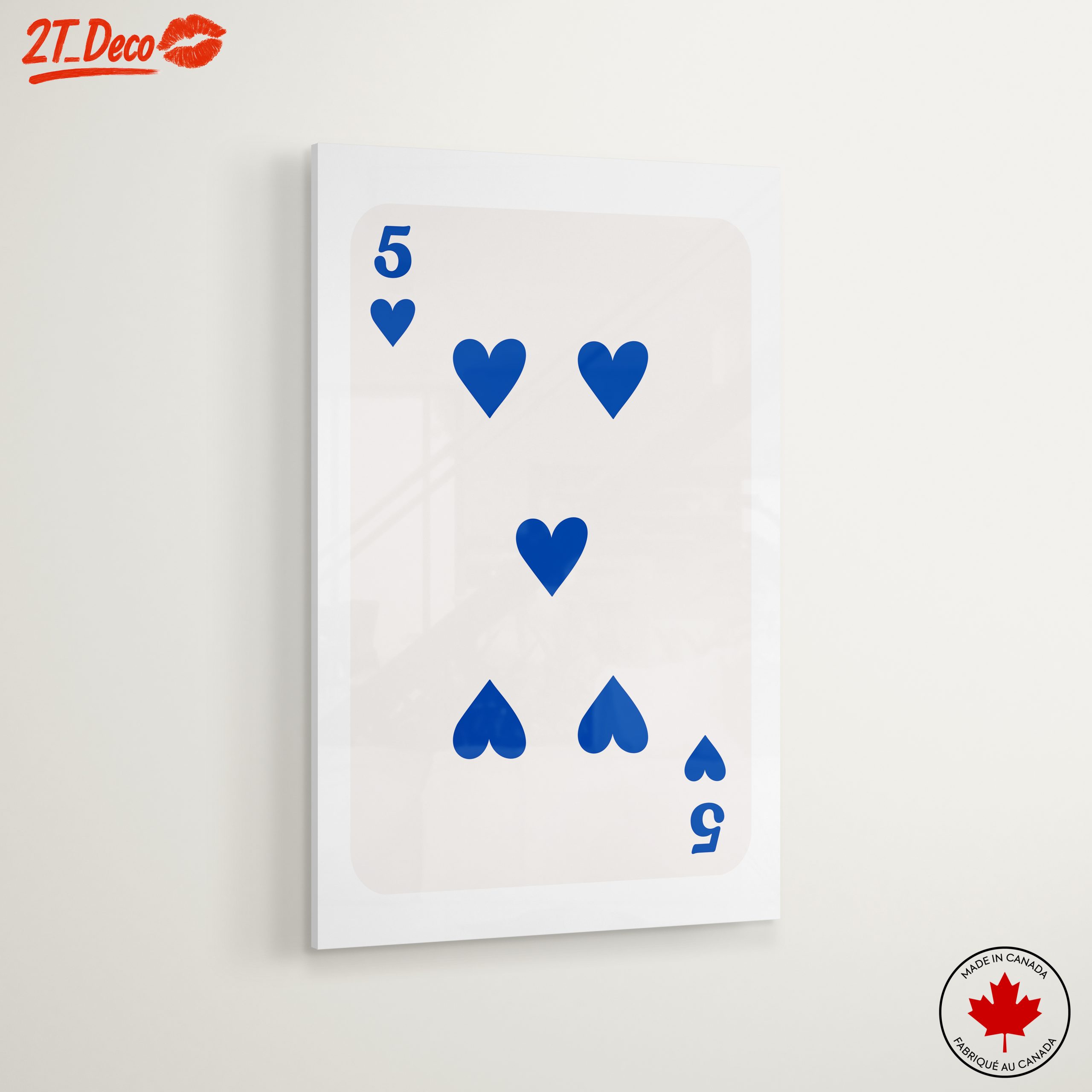 Stylized Five of Hearts Playing Card Art - Image 6