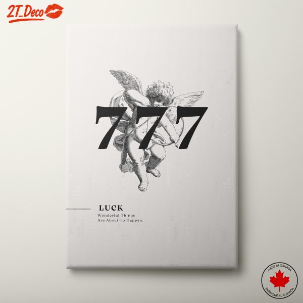 Whimsical Angel Illustration with Luck Theme