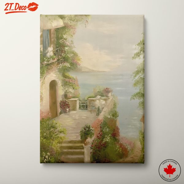 Serene Coastal Landscape with Flowers 4
