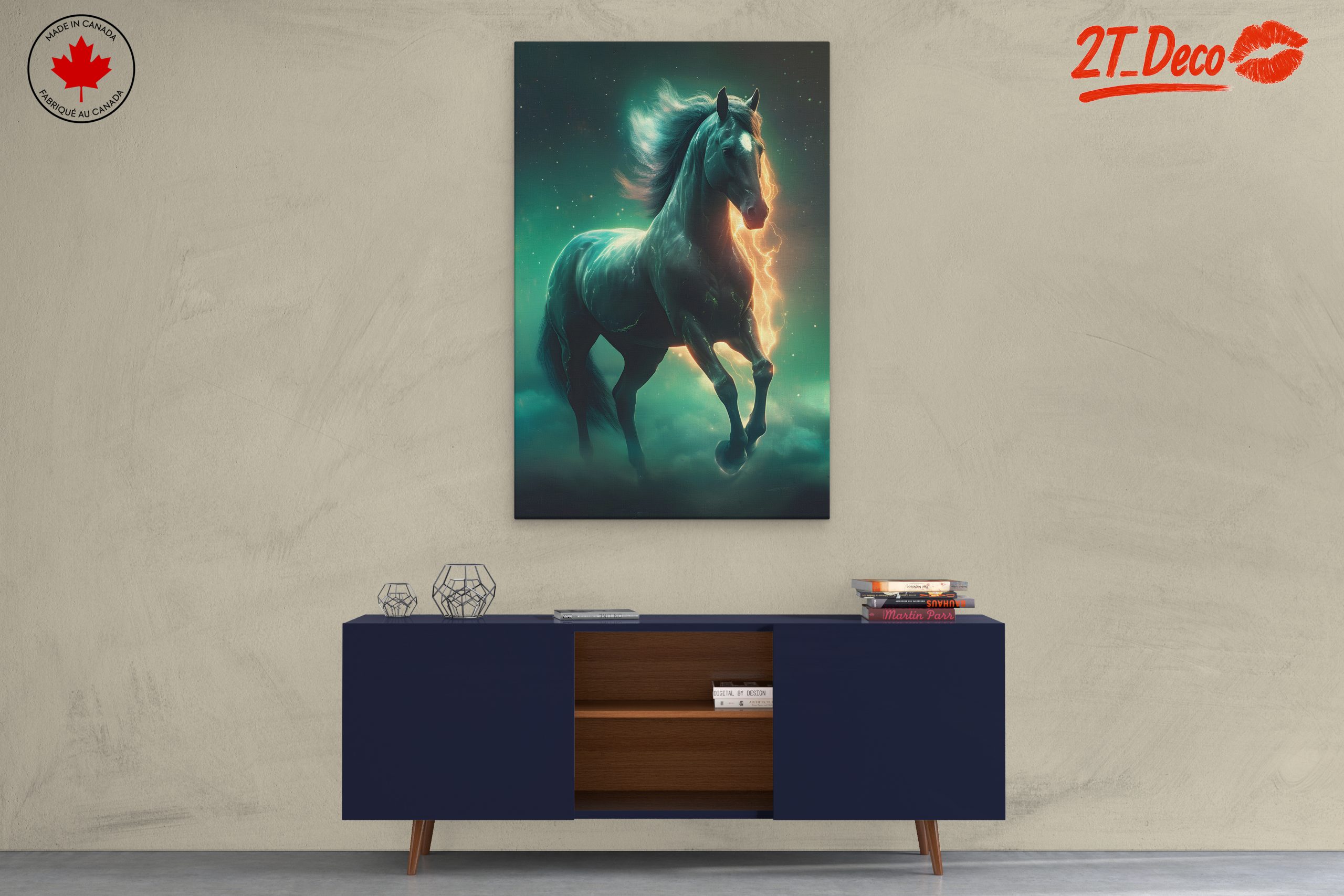 Dynamic Horse Art with Lightning Effects - Image 3