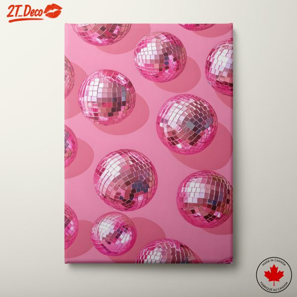 Vibrant Pink Disco Balls Art