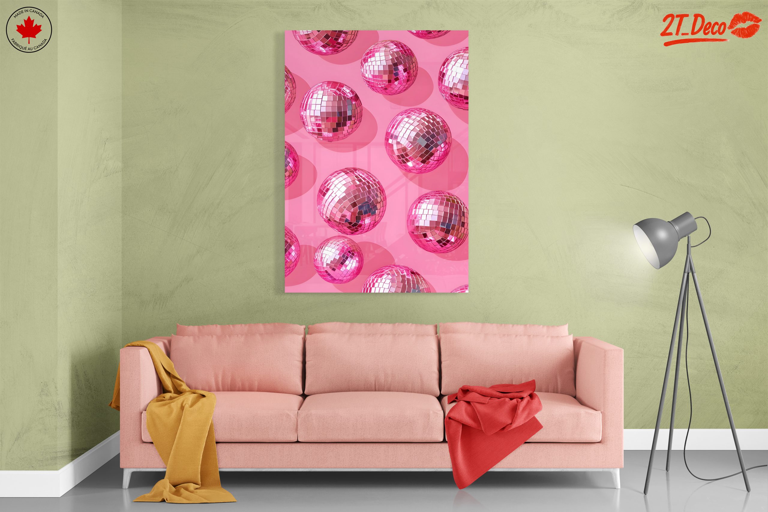 Vibrant Pink Disco Balls Art - Image 7