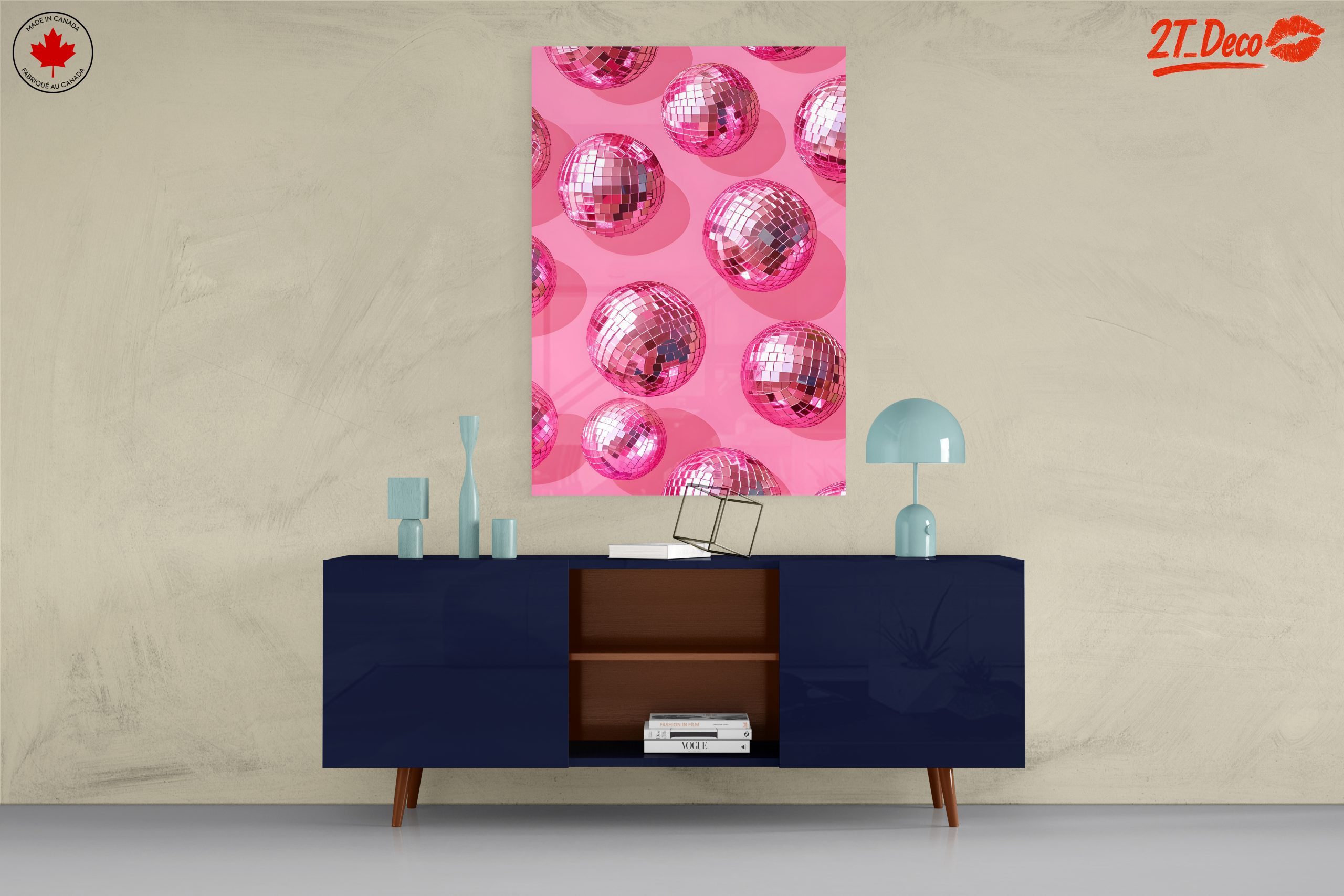 Vibrant Pink Disco Balls Art - Image 8