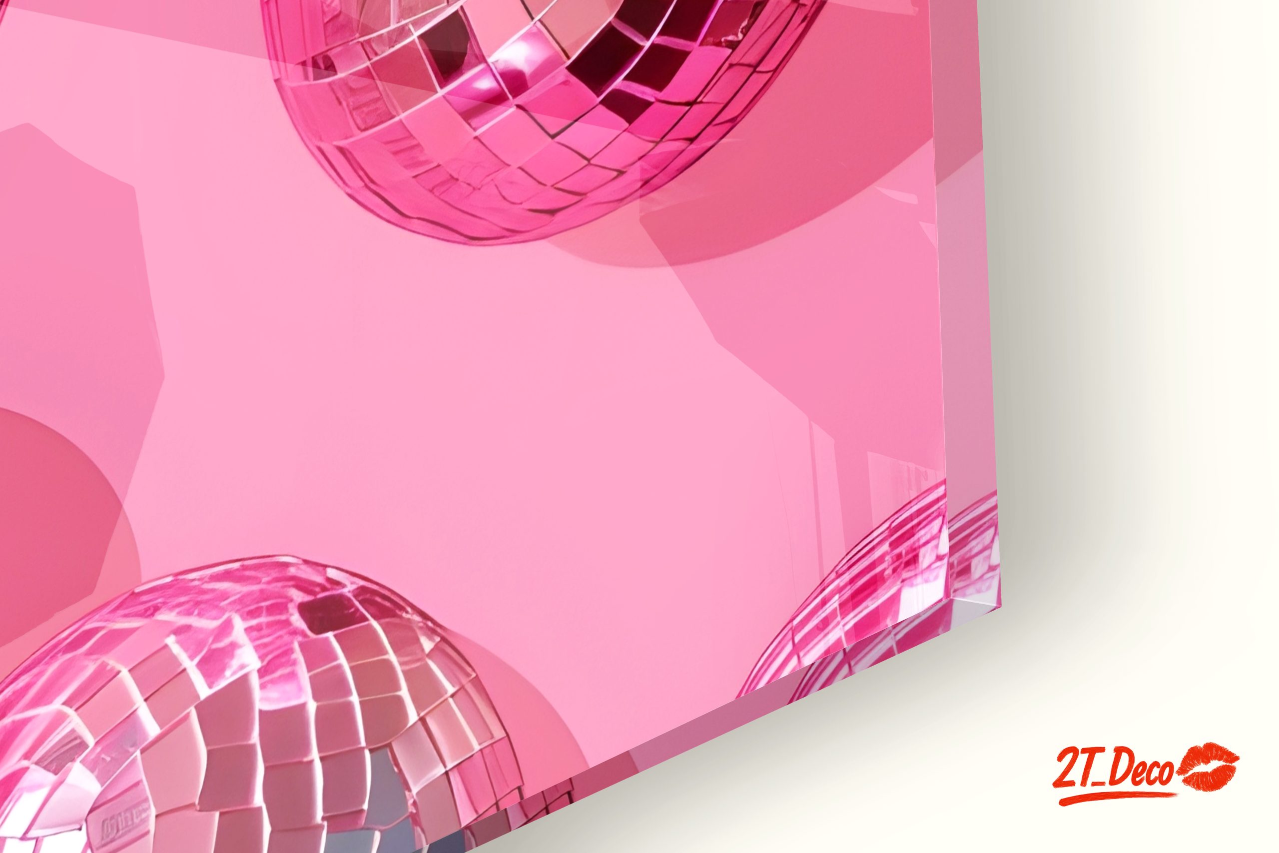 Vibrant Pink Disco Balls Art - Image 9