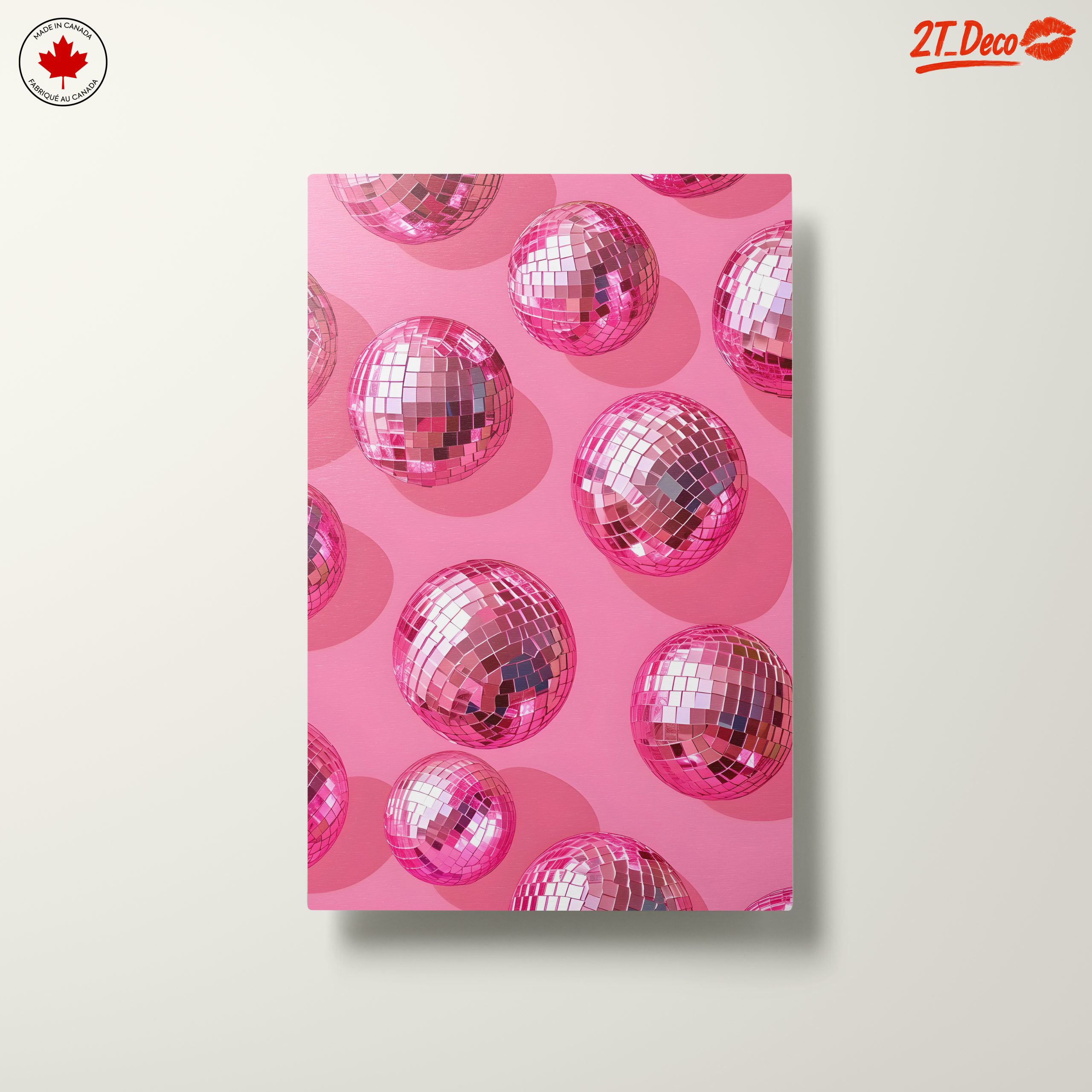 Vibrant Pink Disco Balls Art - Image 10