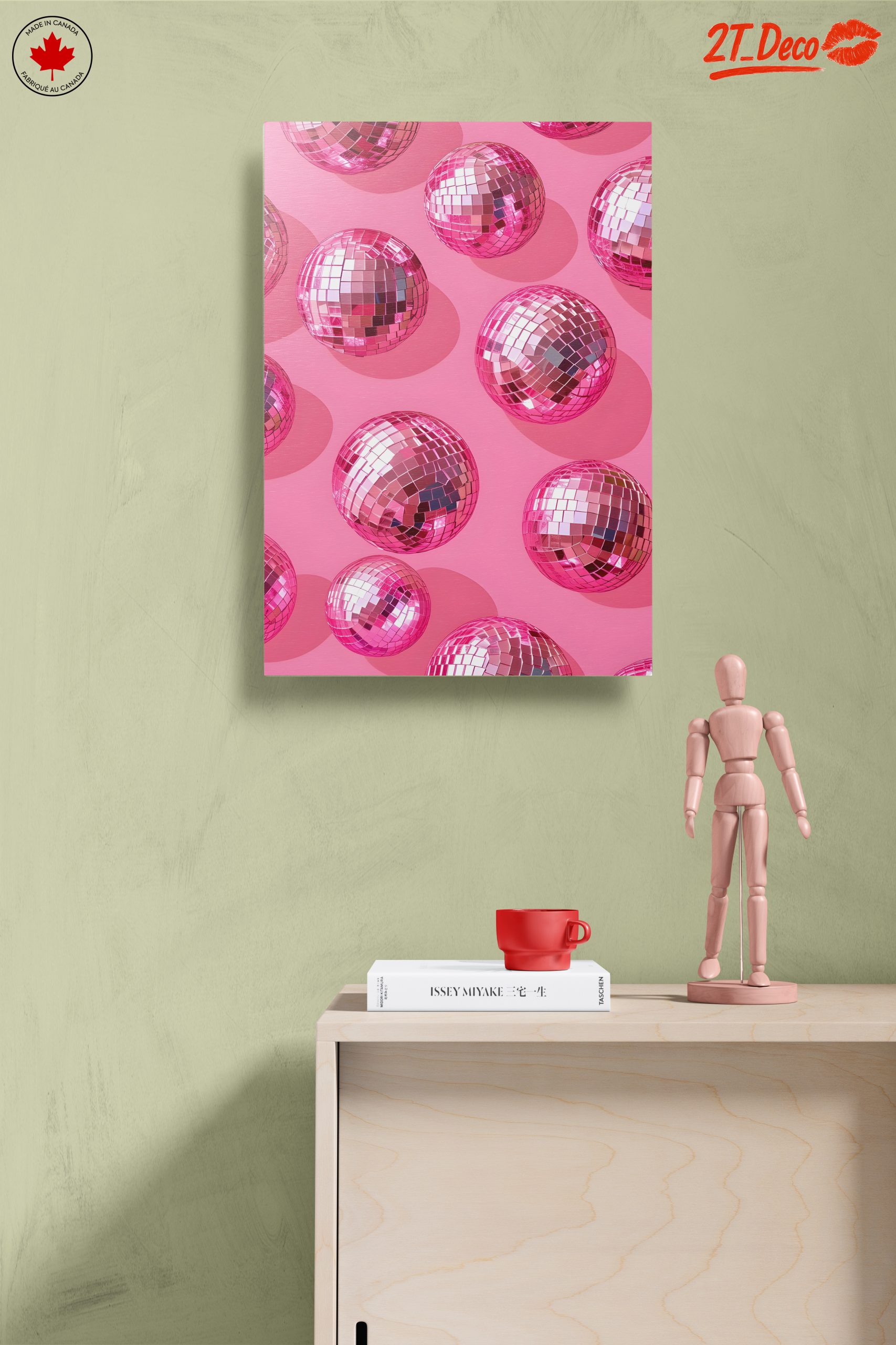 Vibrant Pink Disco Balls Art - Image 14