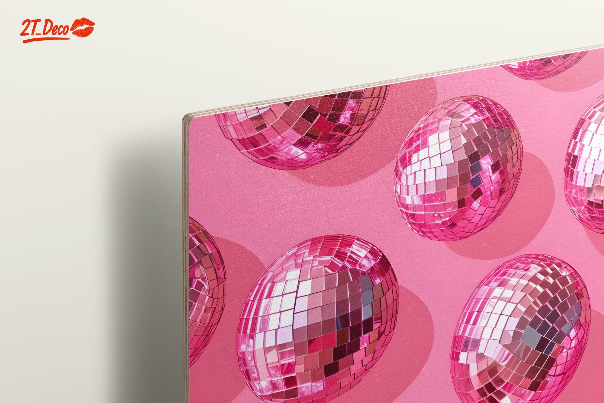 Vibrant Pink Disco Balls Art - Image 15