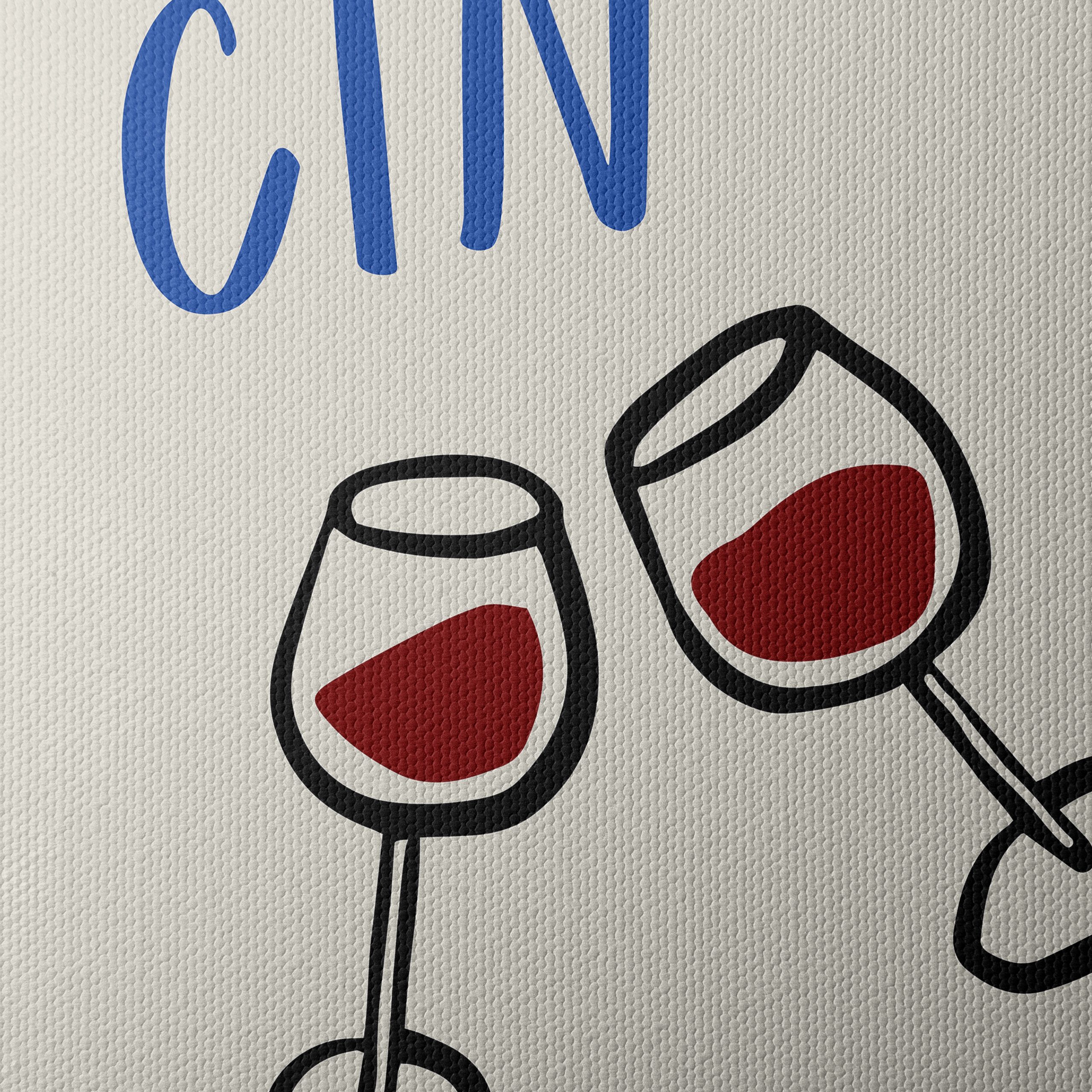 Stylized Toasting Wine Glasses Art - Image 4