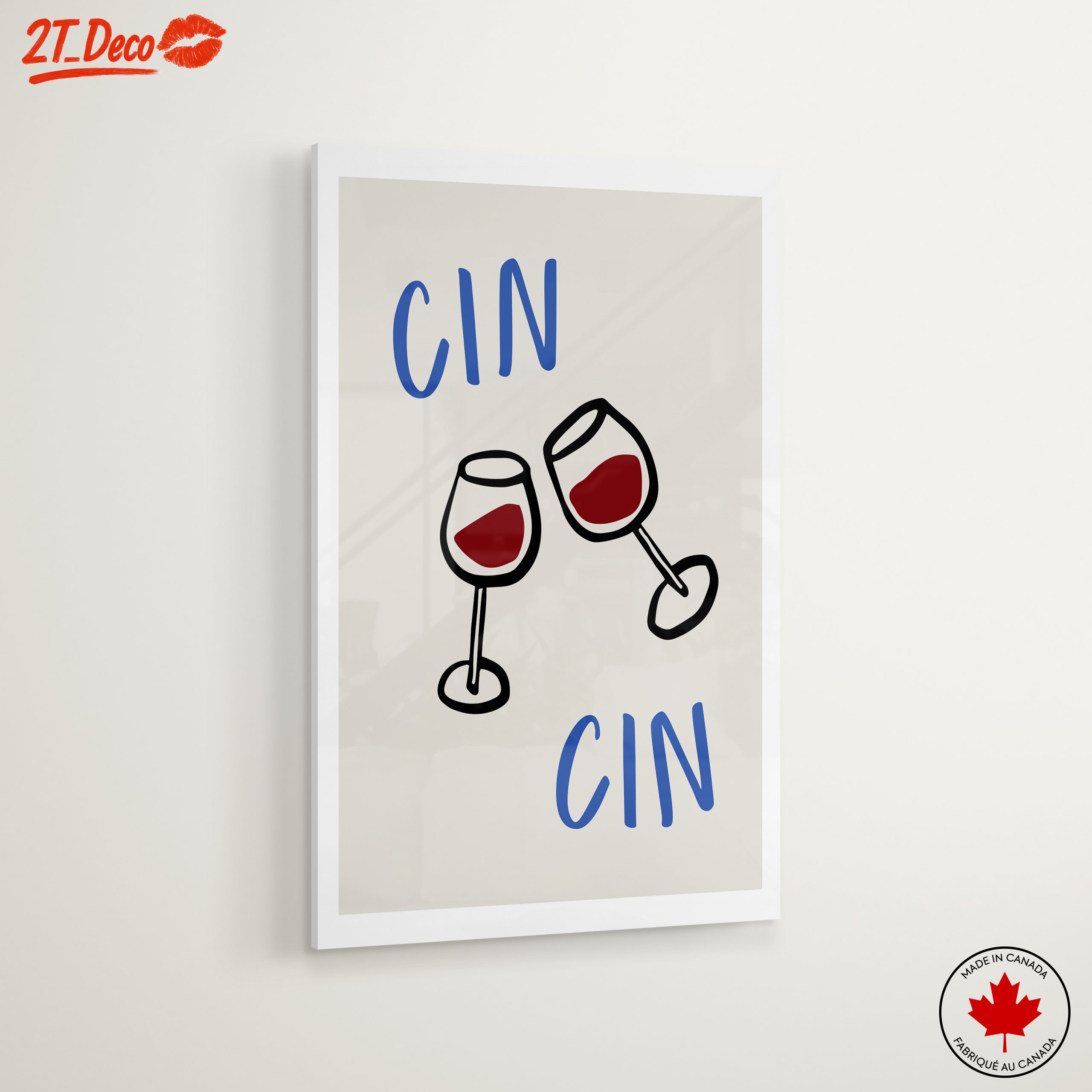 Stylized Toasting Wine Glasses Art - Image 6