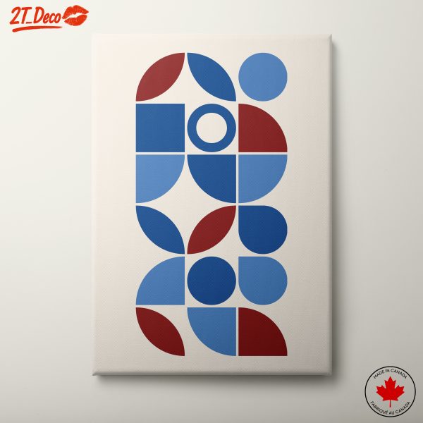 Geometric Abstract Design in Blue and Red