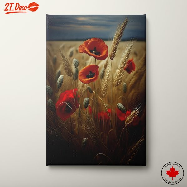 Vibrant Poppies and Wheat Field Art