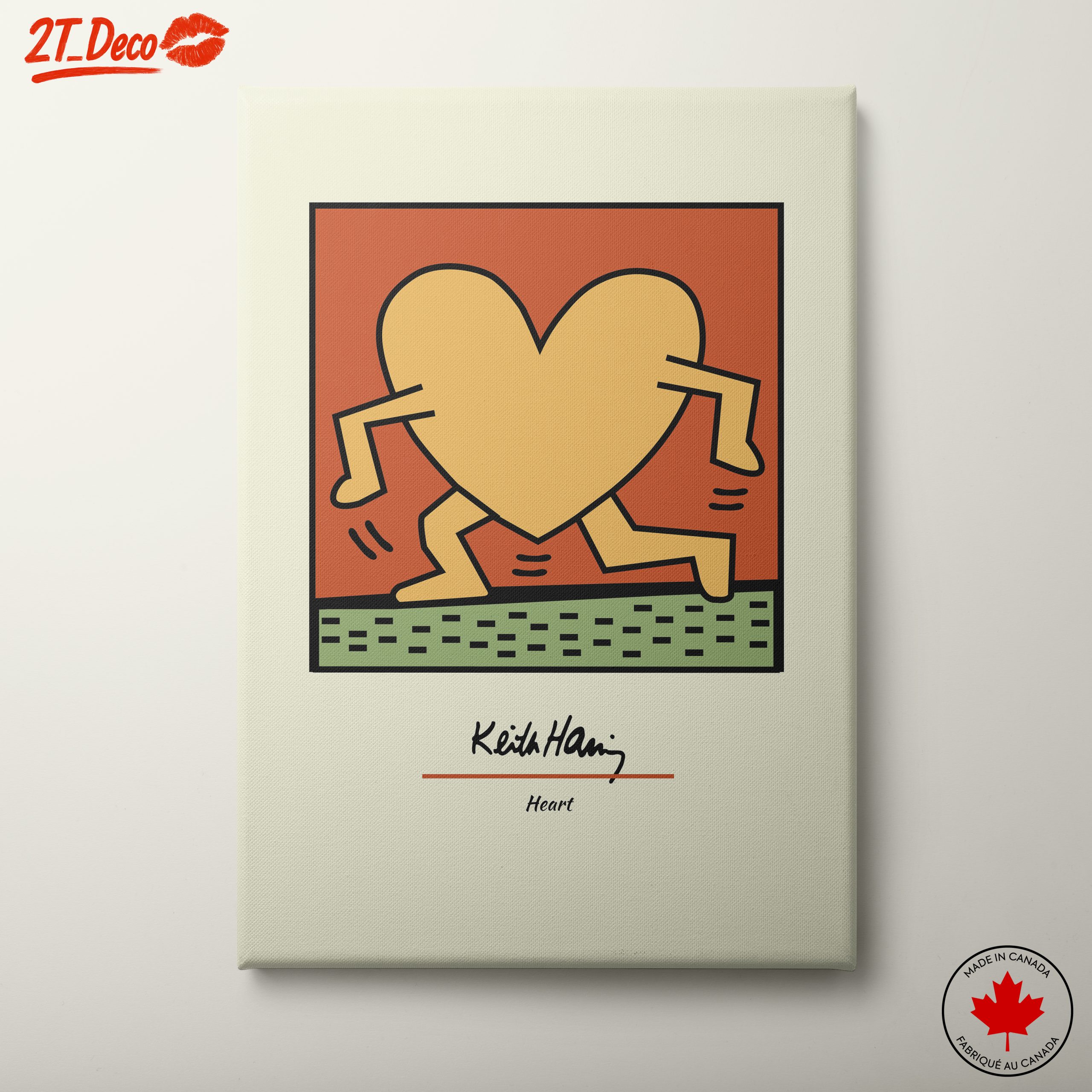 Running Heart Keith Haring Inspired Art