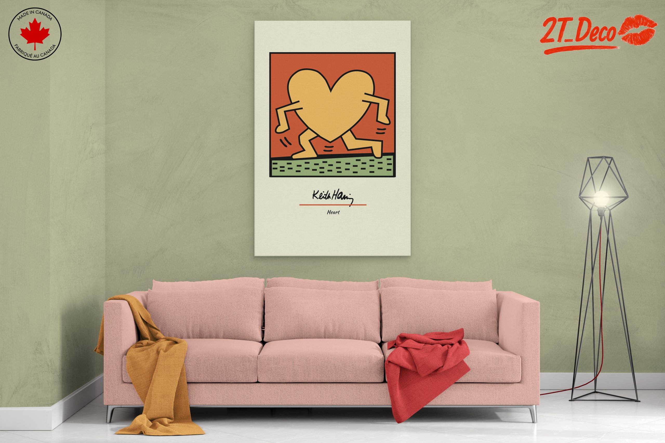 Running Heart Keith Haring Inspired Art - Image 2