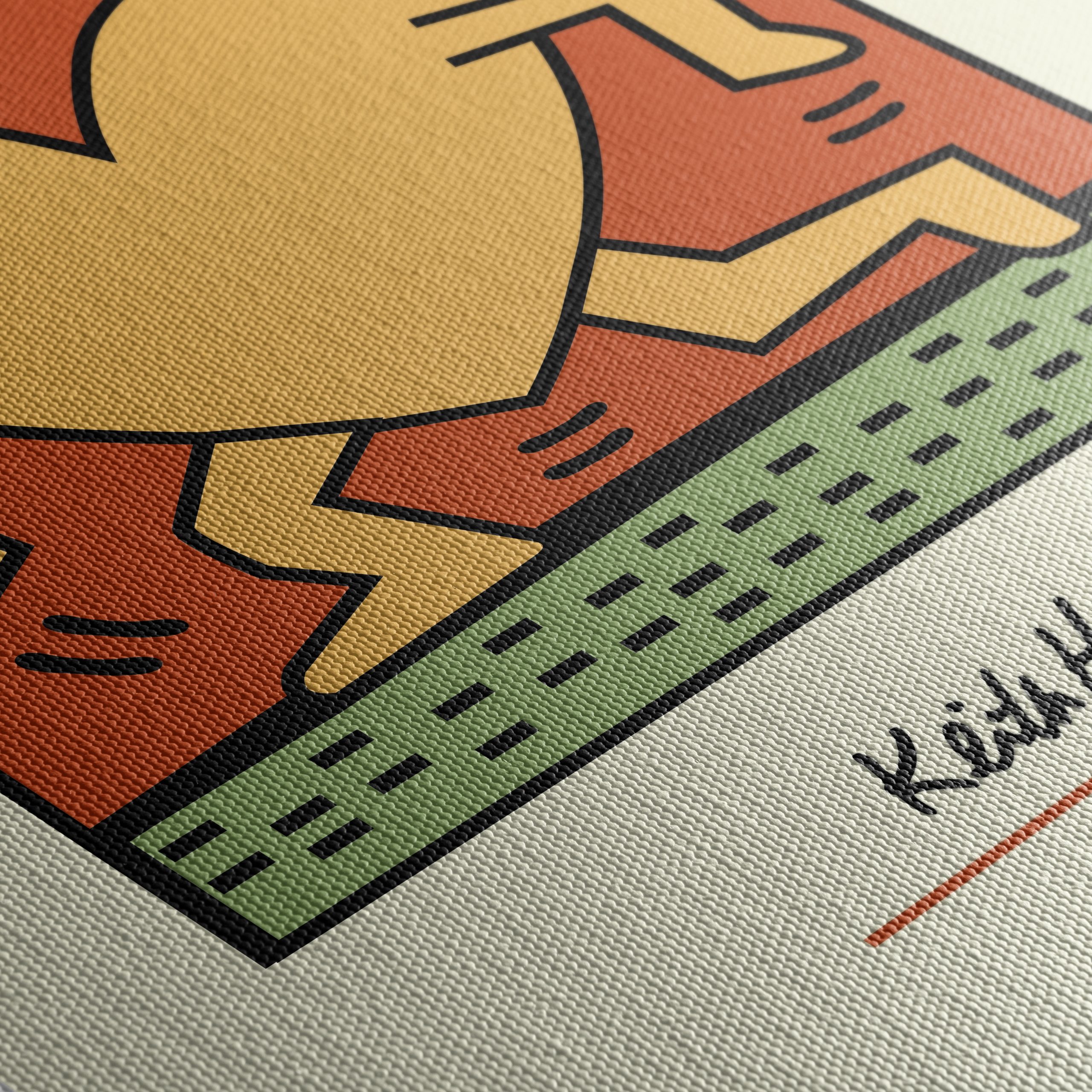 Running Heart Keith Haring Inspired Art - Image 5