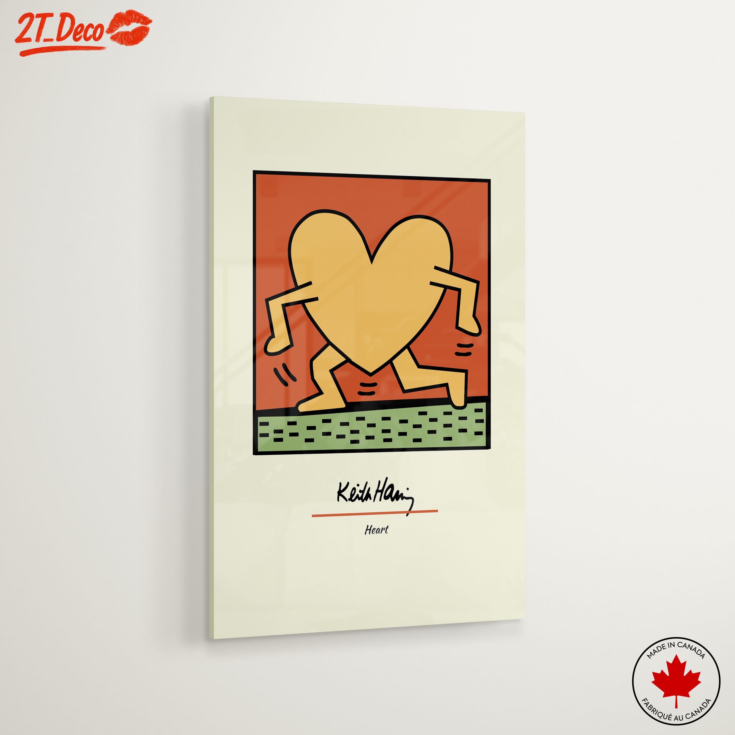 Running Heart Keith Haring Inspired Art - Image 6