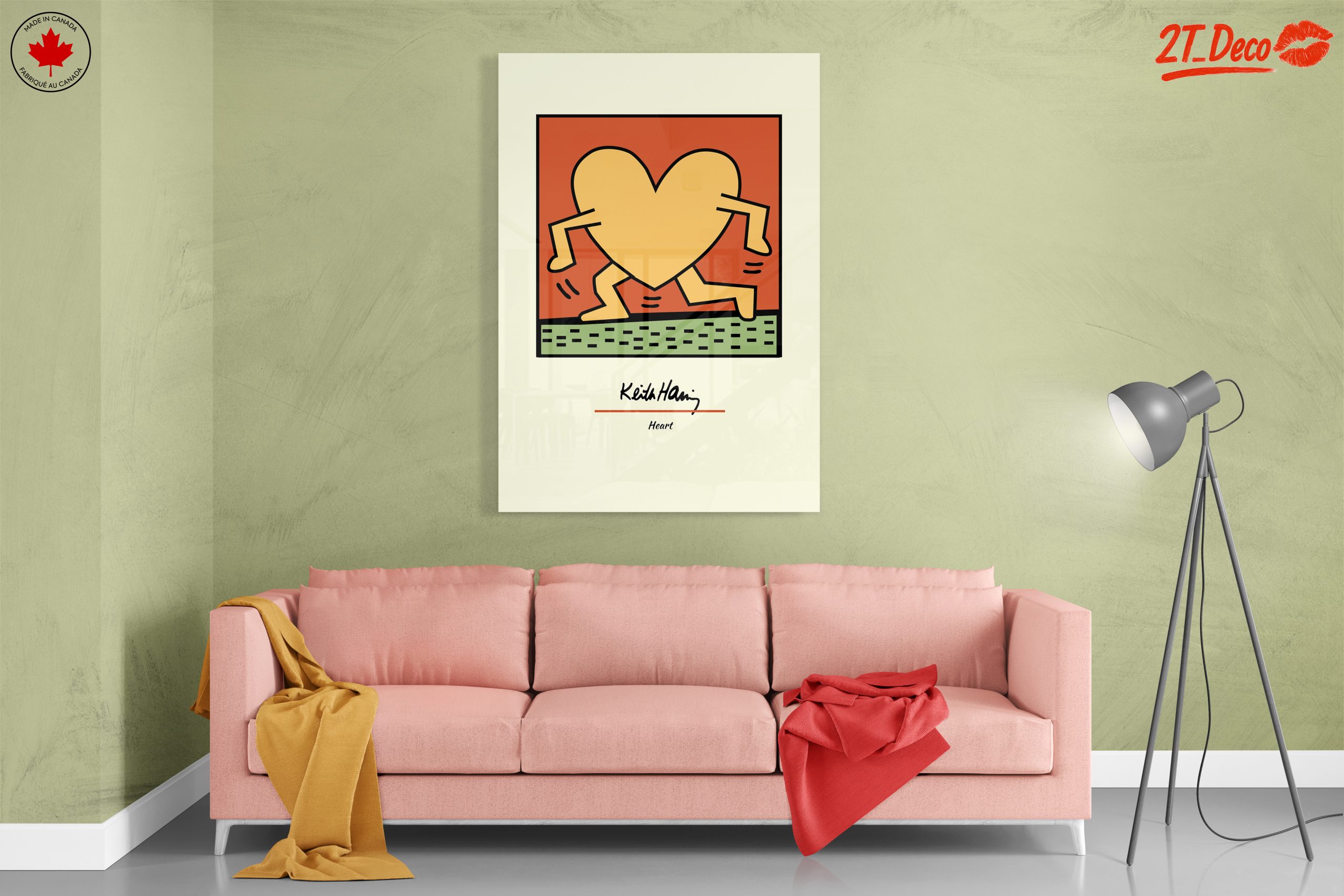 Running Heart Keith Haring Inspired Art - Image 7