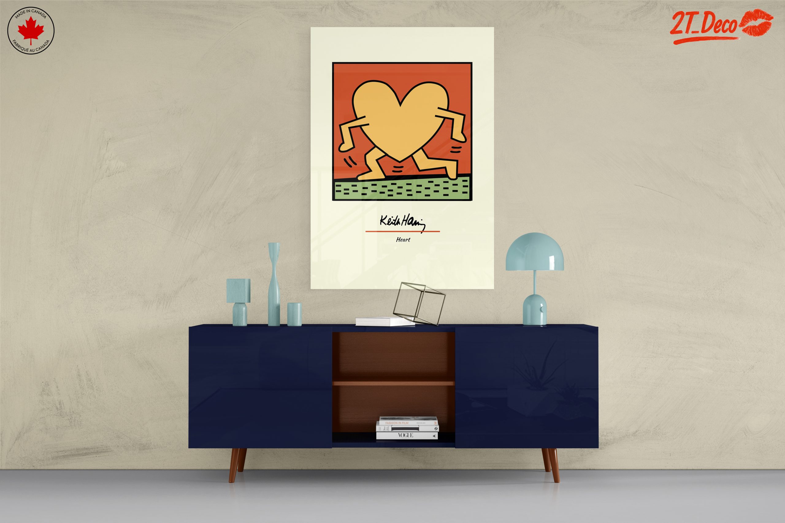 Running Heart Keith Haring Inspired Art - Image 8