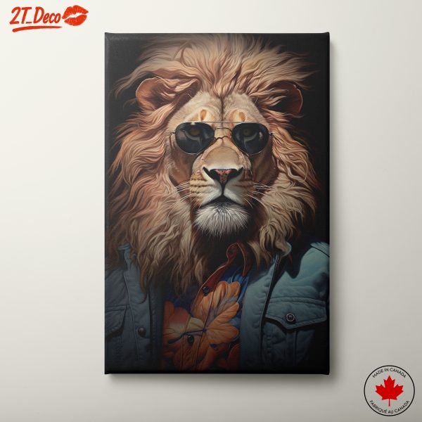 Stylish Lion Portrait with Sunglasses 2