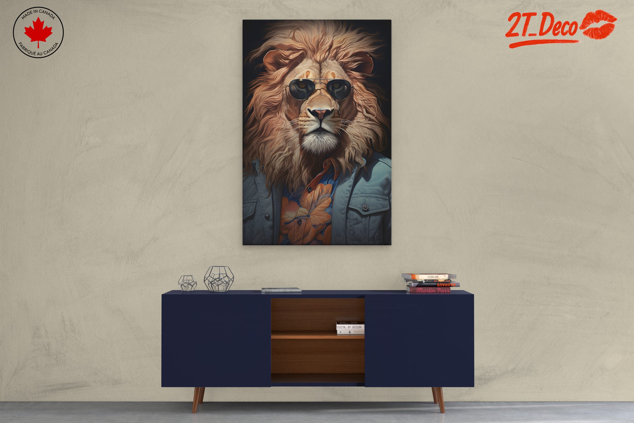 Stylish Lion Portrait with Sunglasses 2 - Image 3