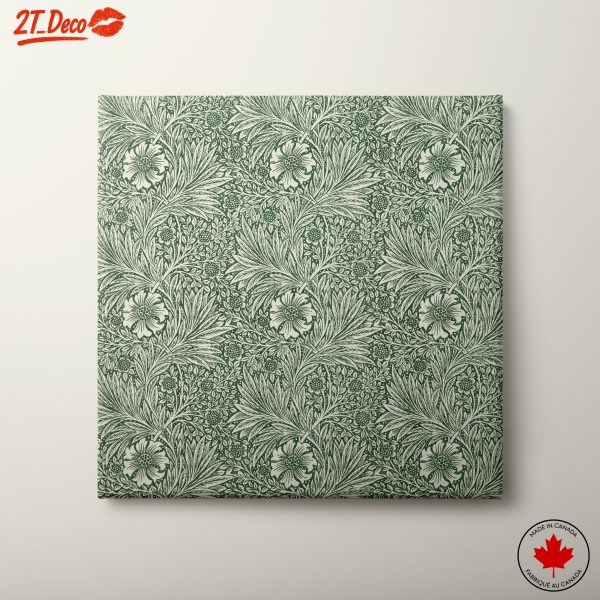 Intricate Botanical Design with Green Background