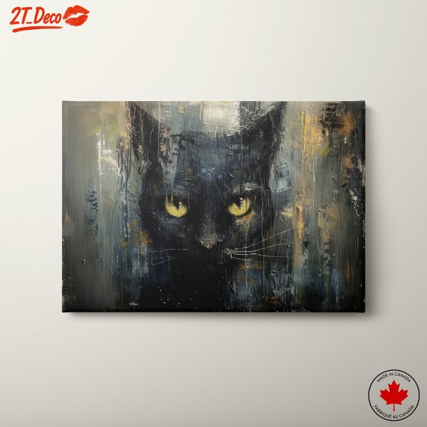 Black Cat Artistic Portrait with Striking Eyes