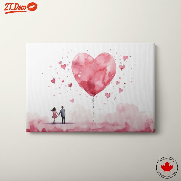 Romantic Heart Balloon Artwork for Couples