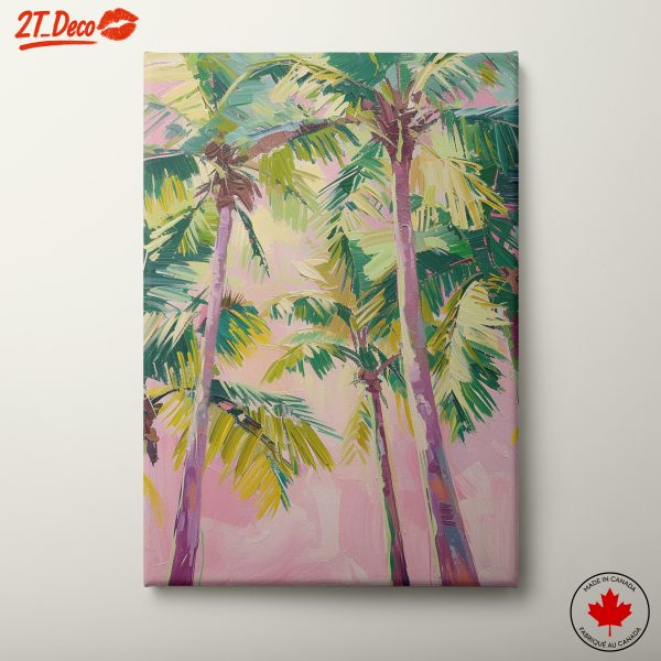Tropical Palm Trees Against Pastel Sky 2