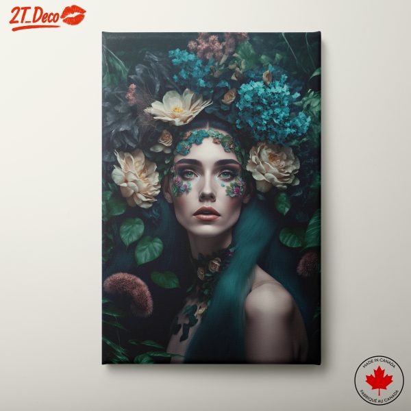 Enigmatic Floral Portrait with Vibrant Colors