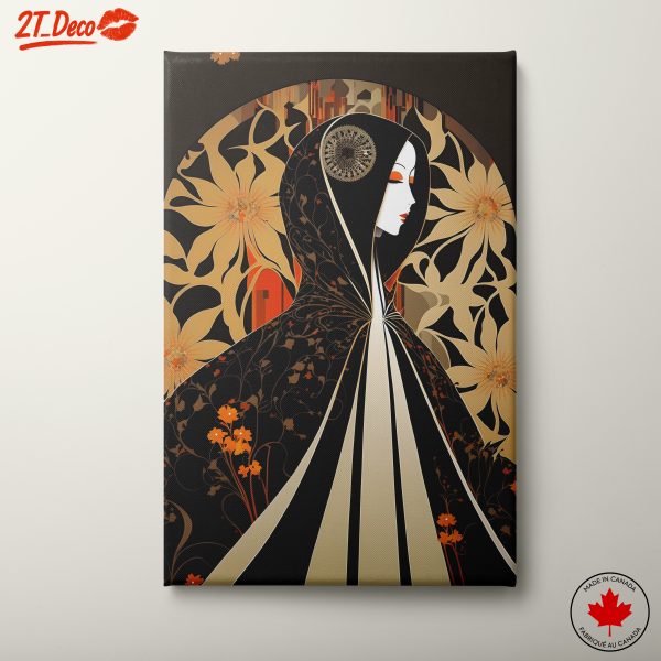 Stylized Contemporary Portrait Art With Floral Elements
