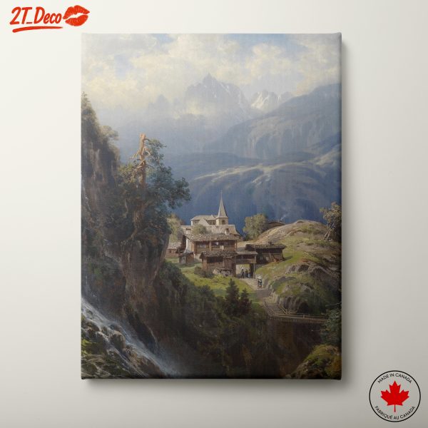 Scenic Adventure Landscape with Mountain Village