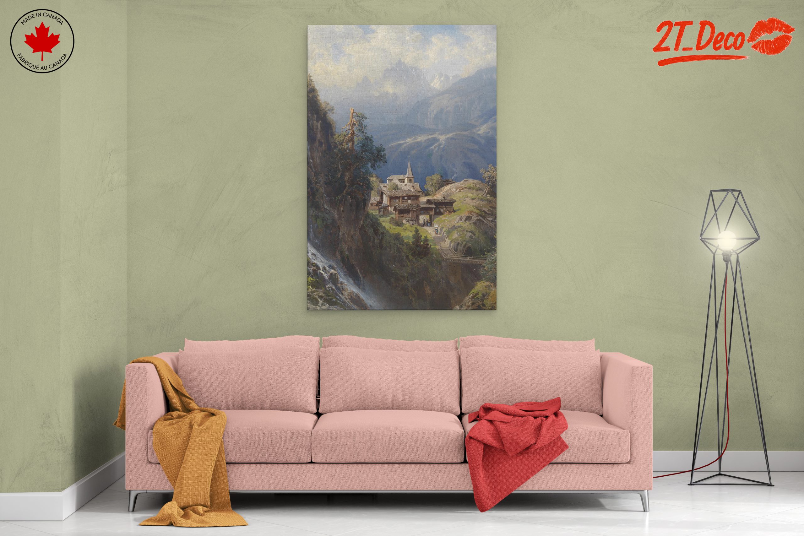 Scenic Adventure Landscape with Mountain Village - Image 2
