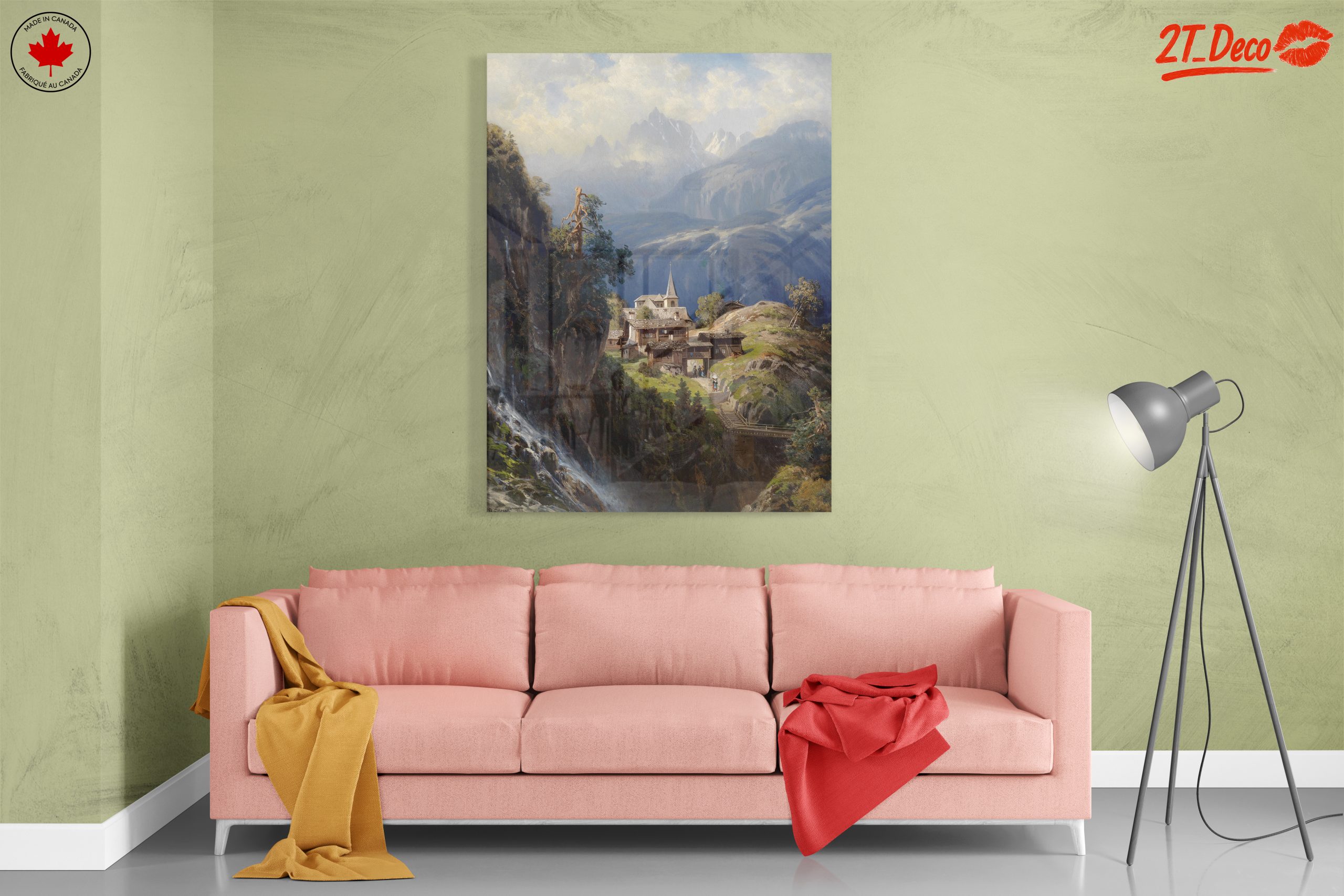 Scenic Adventure Landscape with Mountain Village - Image 7