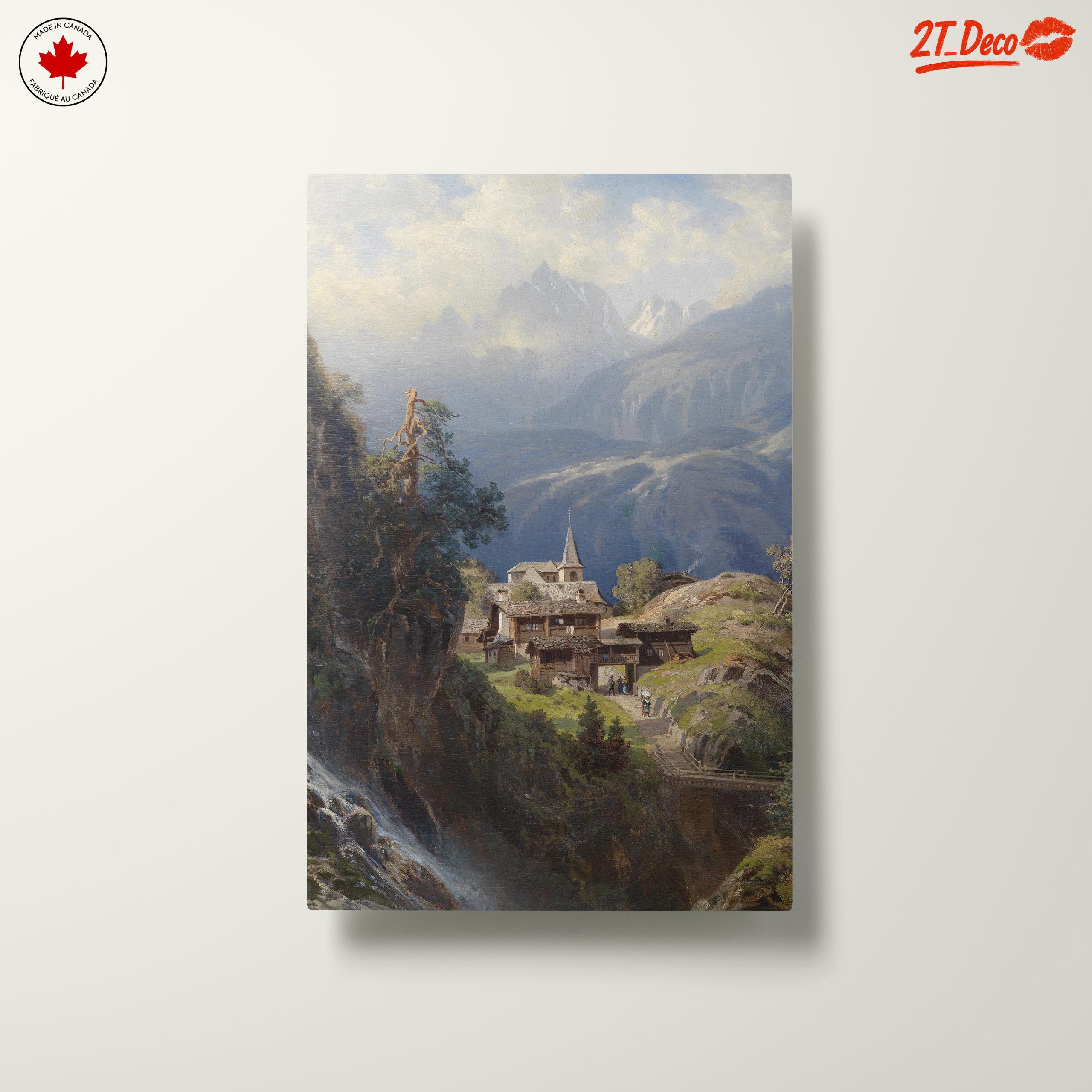 Scenic Adventure Landscape with Mountain Village - Image 10