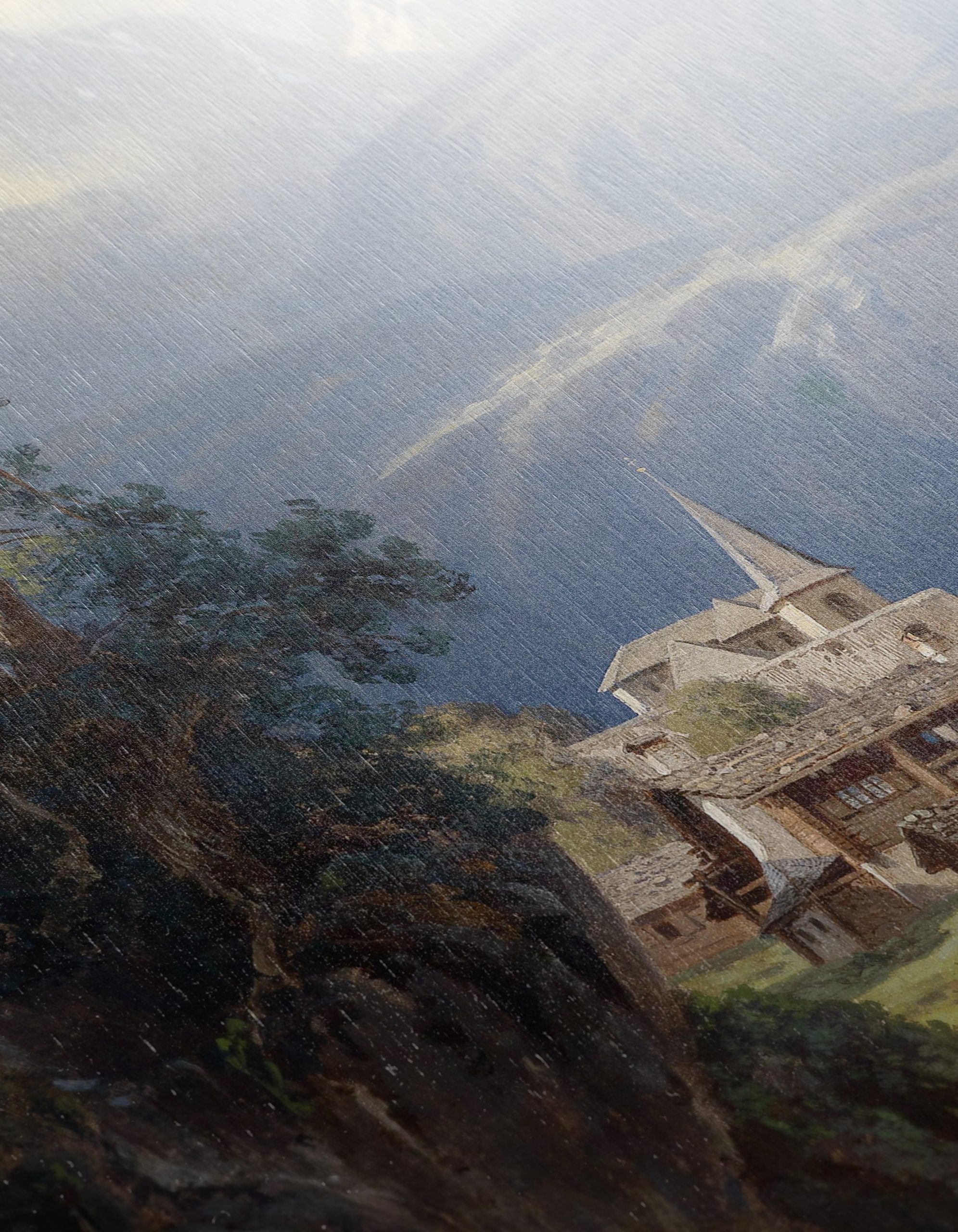 Scenic Adventure Landscape with Mountain Village - Image 12